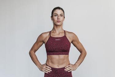 Nobull High-Neck Plush Heather Women's Sports Bras Leopard | Australia (IW4703)